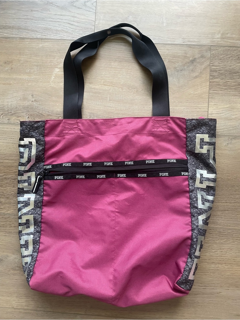 Victorias Secret PINK large tote bag zipped nylon logo